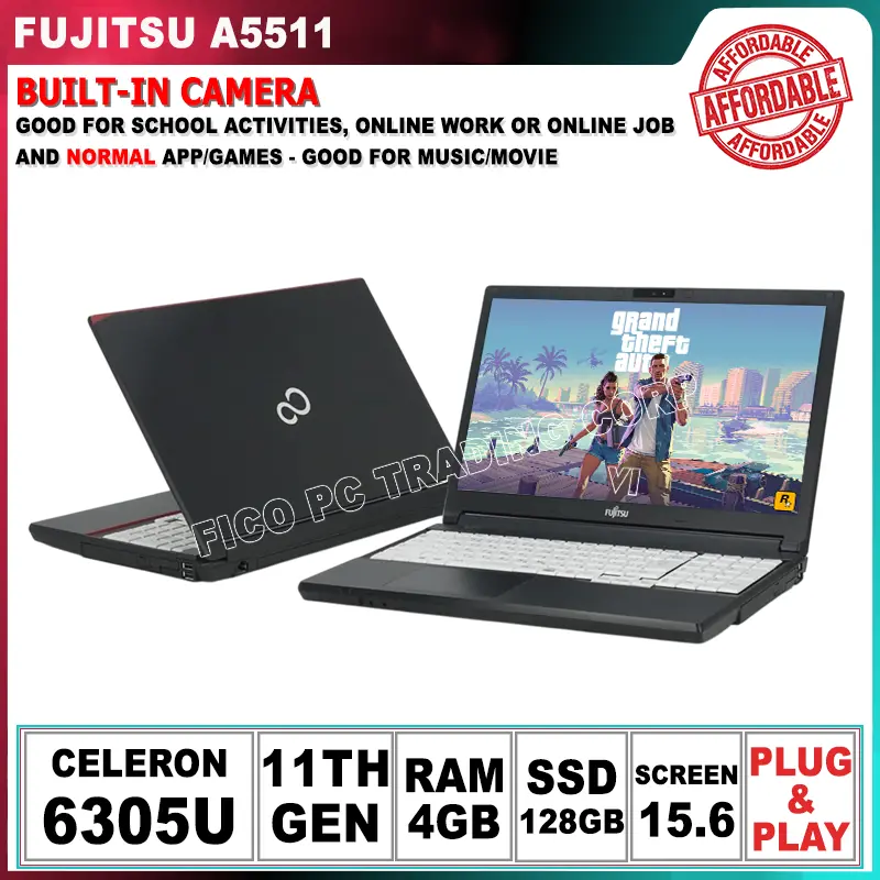 Pre-owned] Fujitsu A5511 15.6inches Laptop with Built-in Camera