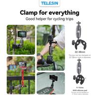 Gambar TELESIN Universal Super Tube Clamp Bracket HandleBar Motor Motorcycle MotoVlog Sepeda Bicycle Mount For Action Cam GoPro Brica B-Pro5 Insta360 Osmo Camera Mounting Kamera dari Brica Berrisom Kab. Tangerang 5 Tokopedia