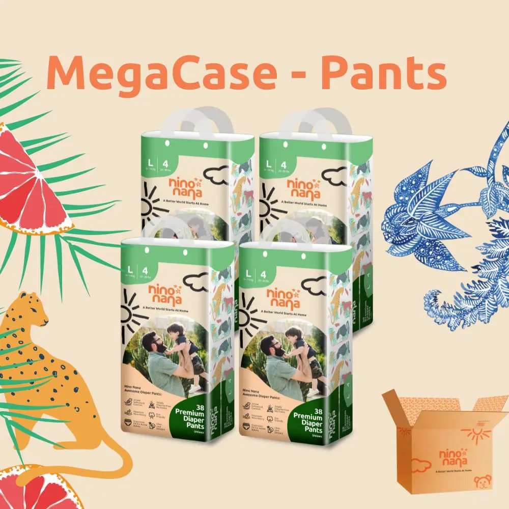 Nino Nana MegaCase Diapers Pants M (6-11kg) | L (9-14kg) | XL (12-18kg) | XXL (15-23kg)