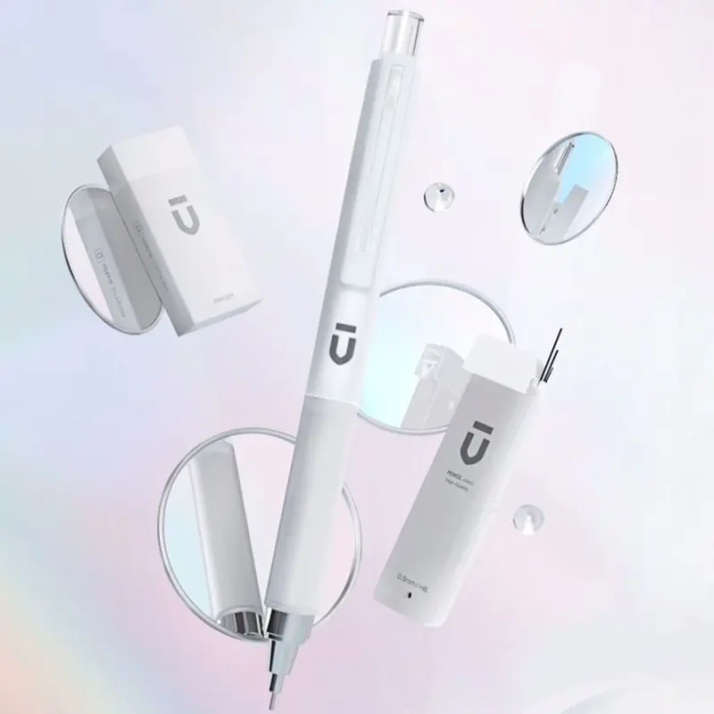 Bút Chì Tự Động, Chất Liệu Nhựa Chất Lượng Cao, Thích Hợp Cho Học Sinh, Quà Tặng Văn Phòng Phẩm, Bút Chì Hoạt Động 0.5Mm, Đồ Dùng Học Tập, Bút Chì Tẩy 0.7Mm Màu Trắng, Đi Kèm Trong Hộp Quà 5