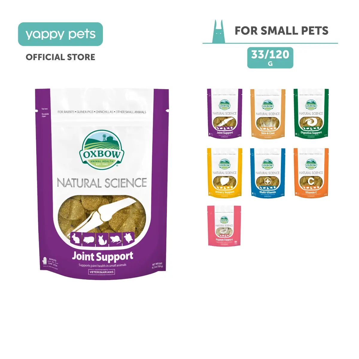 Oxbow Natural Science Small Animal Supplements | Rabbit Guinea Pig Chinchilla Hamster Gerbil