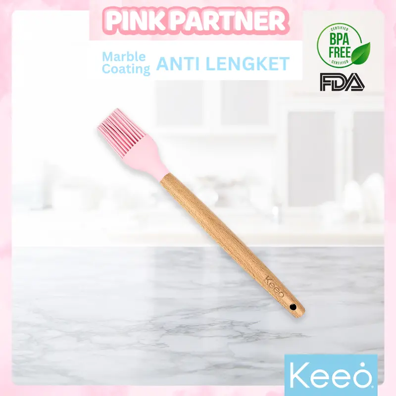 Keeo Aneka Spatula Sutil Silikon Tahan Panas Food Grade Pink Kitchenware 4