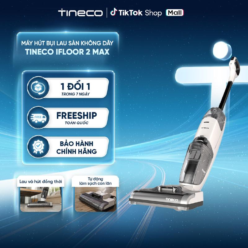 [KOL] Máy hút bụi lau sàn không dây TINECO iFloor 2 Max - 22 phút sử dụng - Con lăn tự động làm sạch -3.3kg