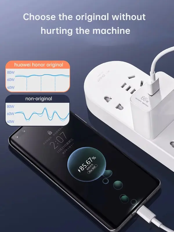 Cáp sạc USB-C, 66W SuperCharge, Tương thích với các thiết bị Huawei và Honor (Mate 60, P70, Pura 60, Honor 20) 3