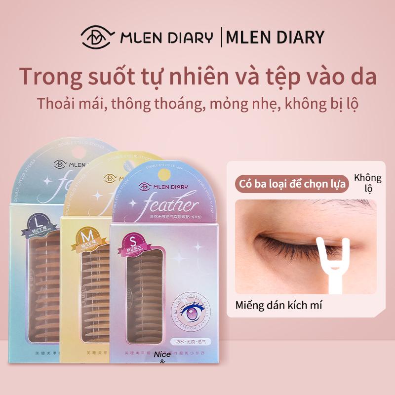 Mlen Diary KÍCH MÍ, Không Keo, Miếng Dán Mí Mắt Hai Mí Vô Hình, Không Thấm Nước, Miếng Dán Mí Mắt Hai Mí, Miếng Dán Mí Mắt Thoáng Khí