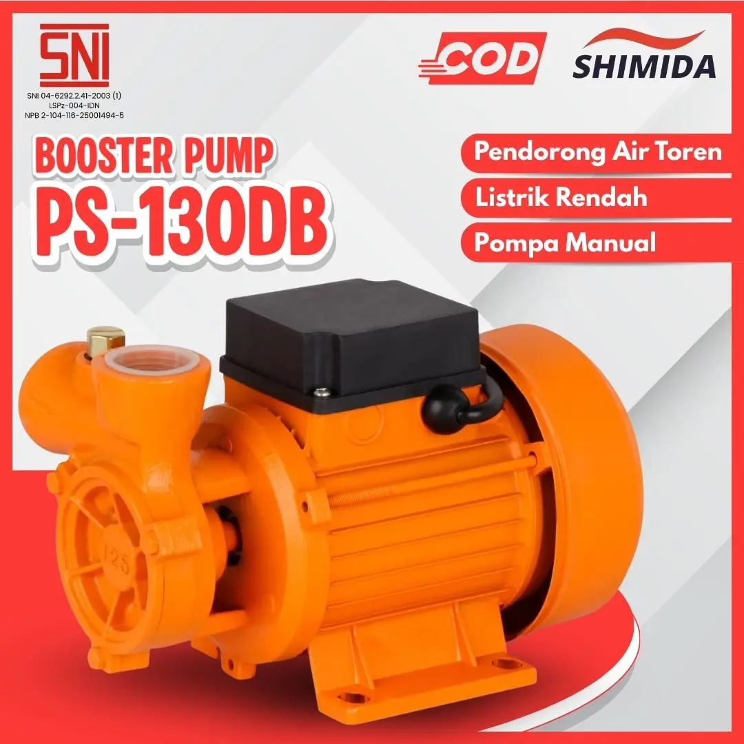 Tsolumy Pompa Booster  PS-130DB  Pompa Pendorong Untuk Toren, Shower & Rumah Bertingkat