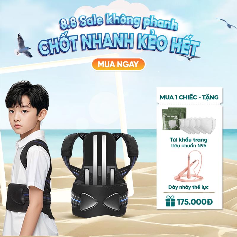 Đai Chống Gù Lưng Trẻ Em Cao Cấp, Hỗ Trợ Định Hình Cột Sống, Cong Vẹo Cột Sống, Cải Thiện Tư Thế