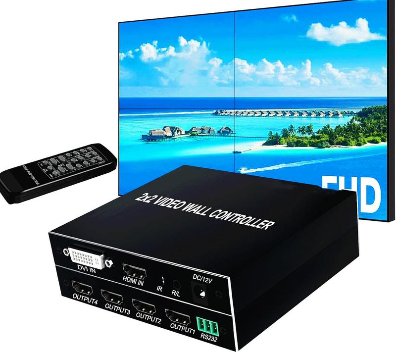 Product Introduction of 2x2 Video Wall Controller 1080p TV Splicing Box 1x2 1x3 1x4 2x1 3x1 4x1 HD DVI Switch 4 Screen Splicer Processor 29