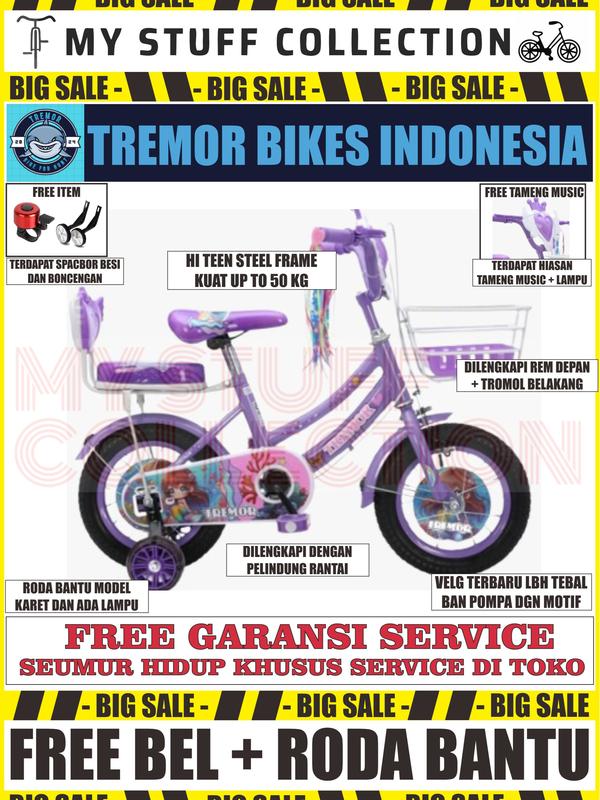SEPEDA MINI ANAK UKURAN 16 INCH COCOK UNTUK USIA 4 TAHUN HINGGA 7 TAHUN BONUS KERANJANG DAN BONCENGAN SERTA BEL SEPEDA sepeda little 3