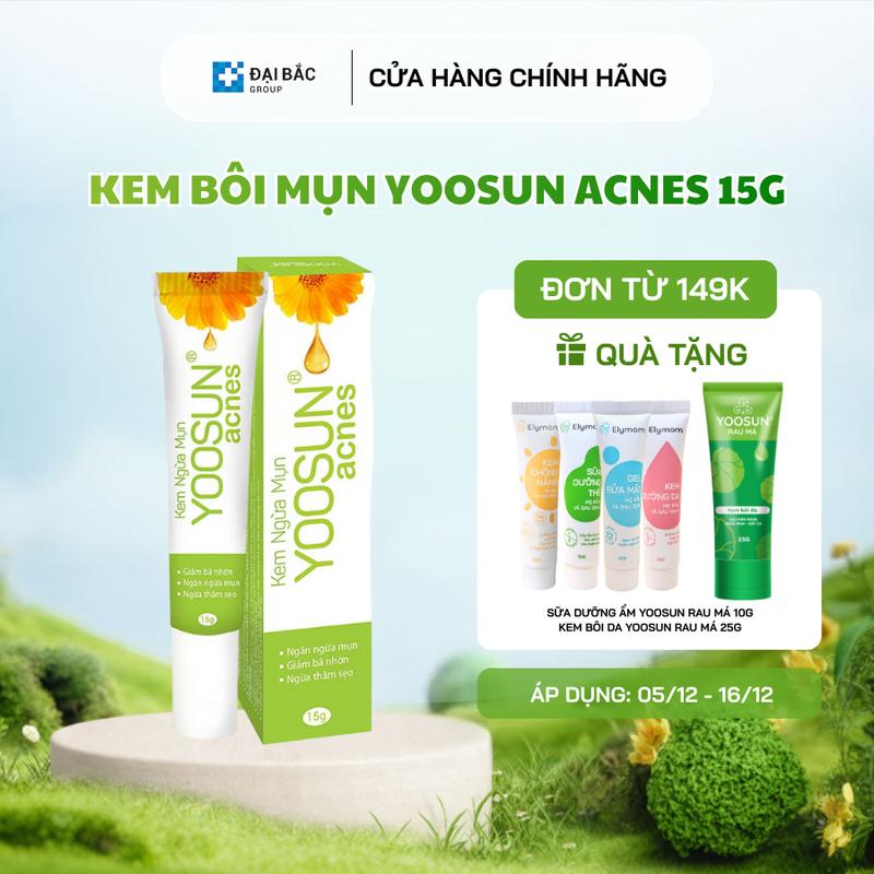 Kem mụn Yoosun Acnes làm sạch bã nhờn góp phần ngăn ngừa và làm giảm mụn - Tuýp 15g 