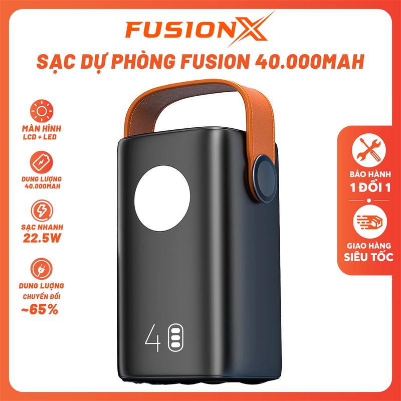Sạc Dự Phòng FUSIONX FX401 40.000mAh - Cell Pin NV Tích Hợp Đèn Led Sạc Nhanh PD PPS 22.5W Sạc Đa Thiết Bị | FX401