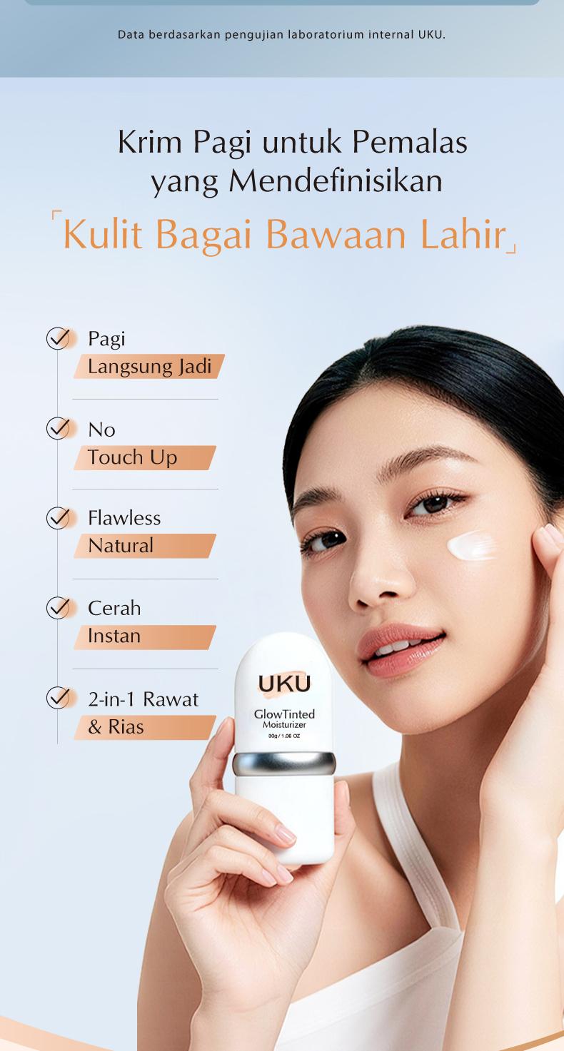 UKU 6-in-1 Retinol Cream 【BPOM Certified】 - Niacinamide + Pro-Xylane + Ceramide NP, brightens skin tone, conceals imperfections, multi-effect makeup primer.