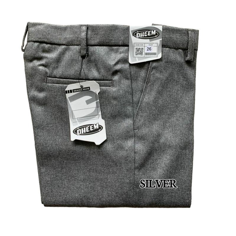 CELANA FORMAL METALIK UMUR 6-18 TAHUN Polos Slim-fitting Fashion 2