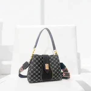 (ARABAG) lokal Tas Selempang  Wanita Model Terbaru 3 Ruang kulit pu Sintetis Dengan Kunci Putar