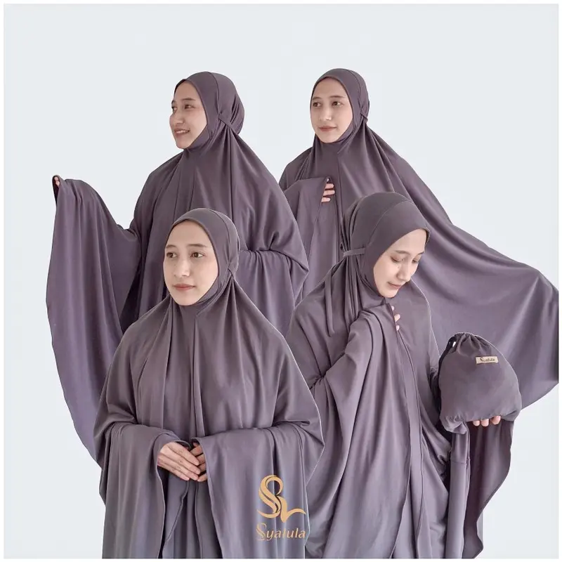 Mukena Malay Dewasa Polos  Jersey Premium by Syalula 0