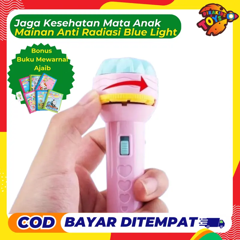 Mainan Senter Proyektor Bonus Magic Book Anak Lampu 1