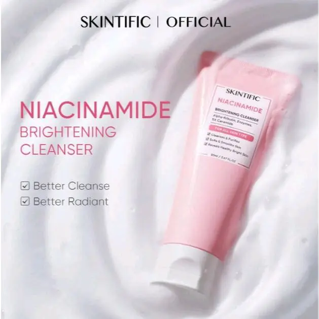 SKINTIFIC NIACINAMIDE BRIGHTENING CLEANSER 80ml mencerahkan 3