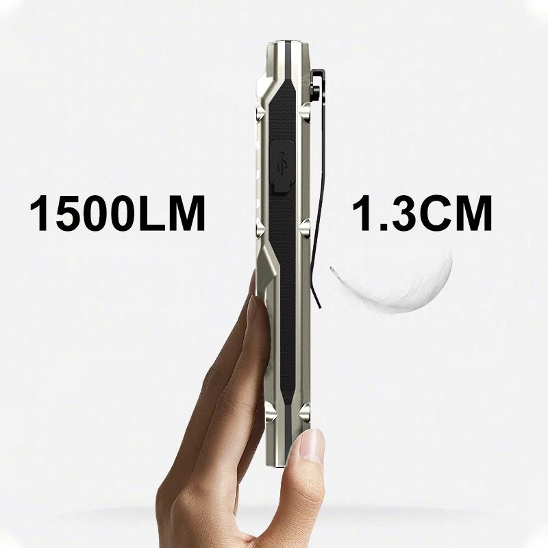 LEEROUT Terterang Flashlight taktis Senter EDC Yemao MG28cahaya putih kuning 1500 lumen Terjual Penerbangan panjang