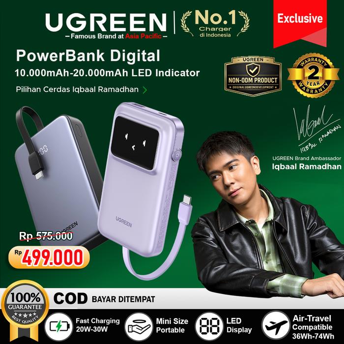 Promo UGREEN Power Bank For Android iPhone Samsung 10.000Mah 20.000Mah ...