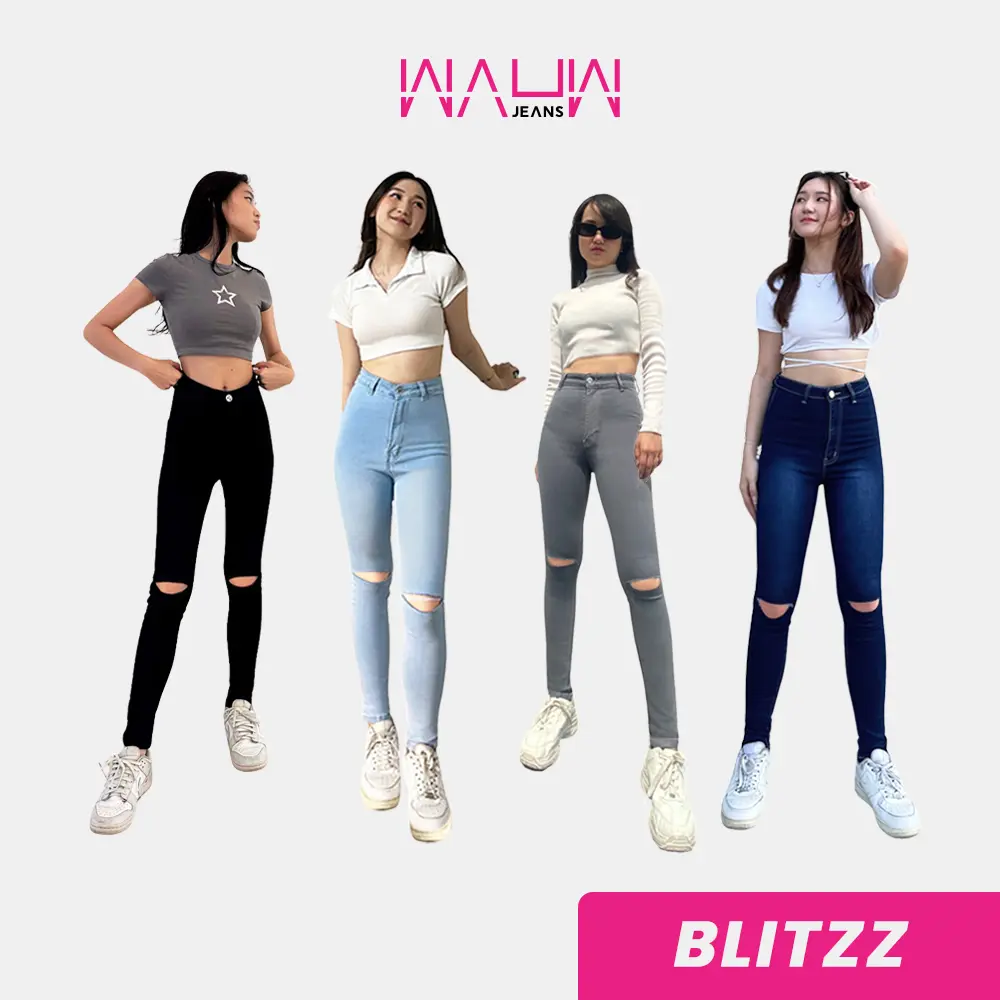 WAUW - BLITZZ stretch Soft Ripped Jeans Highwaist Cat. 1