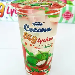 (1 cup x 260 ml) Cocona Big Lychee - Minuman Nata de Coco rasa Lychee
