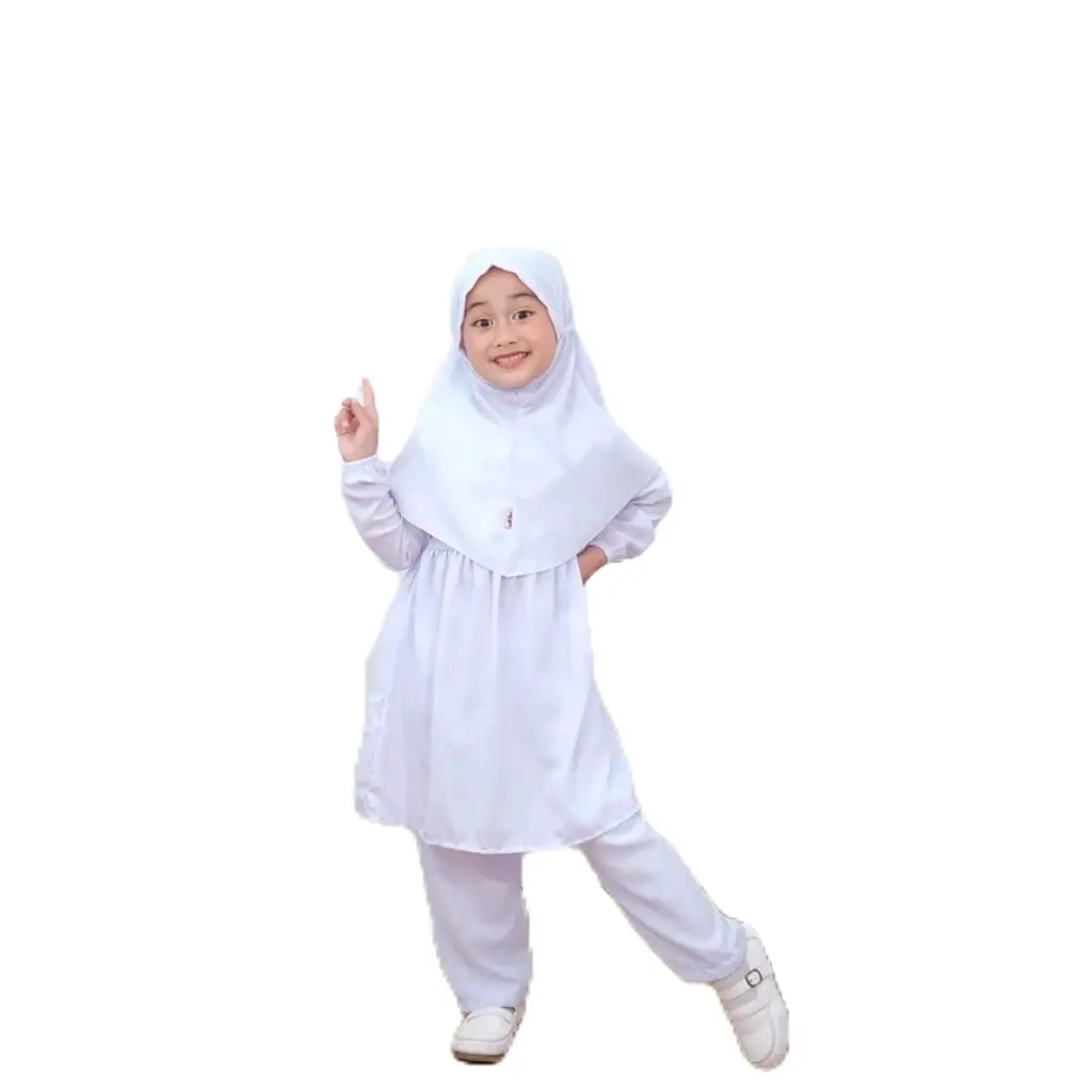 setelan gamis muslim manasik anak perempuan Baju Syari Lembut Nyaman Katun Celana panjang