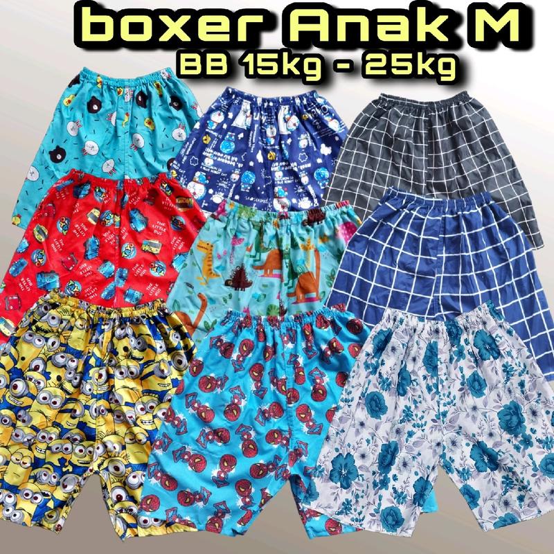 Paket BOXER anak M 5PCS!! celana motif muat BB 15kg-25kg cocok untuk boxer anak SD Fashion 0