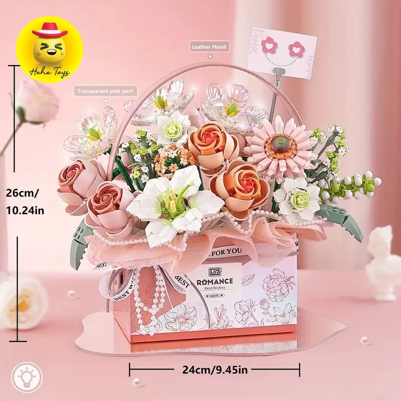￼Loz 1951 - 1952 Flowers gift box bricks building blocks mainan edukasi murah bongkar pasang 2