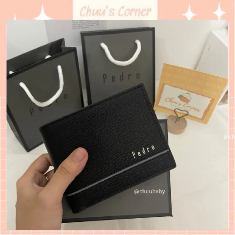 [HÀNG LOẠI 1][Fullbox+Túi giấy] Ví nam pedro nhiều ngăn, có ngăn khoá kéo Nhung Wallet Kem