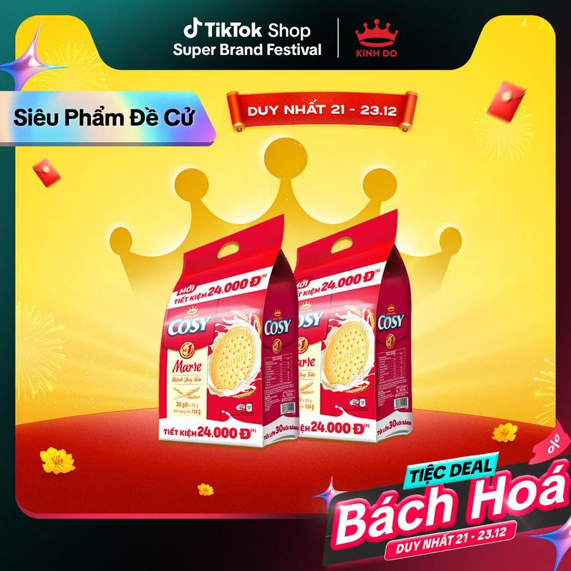  Combo 2 Túi Bánh Quy Sữa Cosy Marie 720g 
