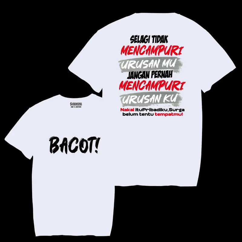 Kaos Bacot S.G.LCLTH Distro Pria Dewasa Baju Kata-Kata Viral Unik dengan Sablon DTF - Motif, Oblong 5