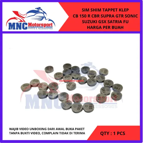 SIM KLEP SHIM KLEP TAPPET KLEP CB 150 R CBR SUPRA GTR SONIC SUZUKI GSX SATRIA FU HARGA 1 PCS 2
