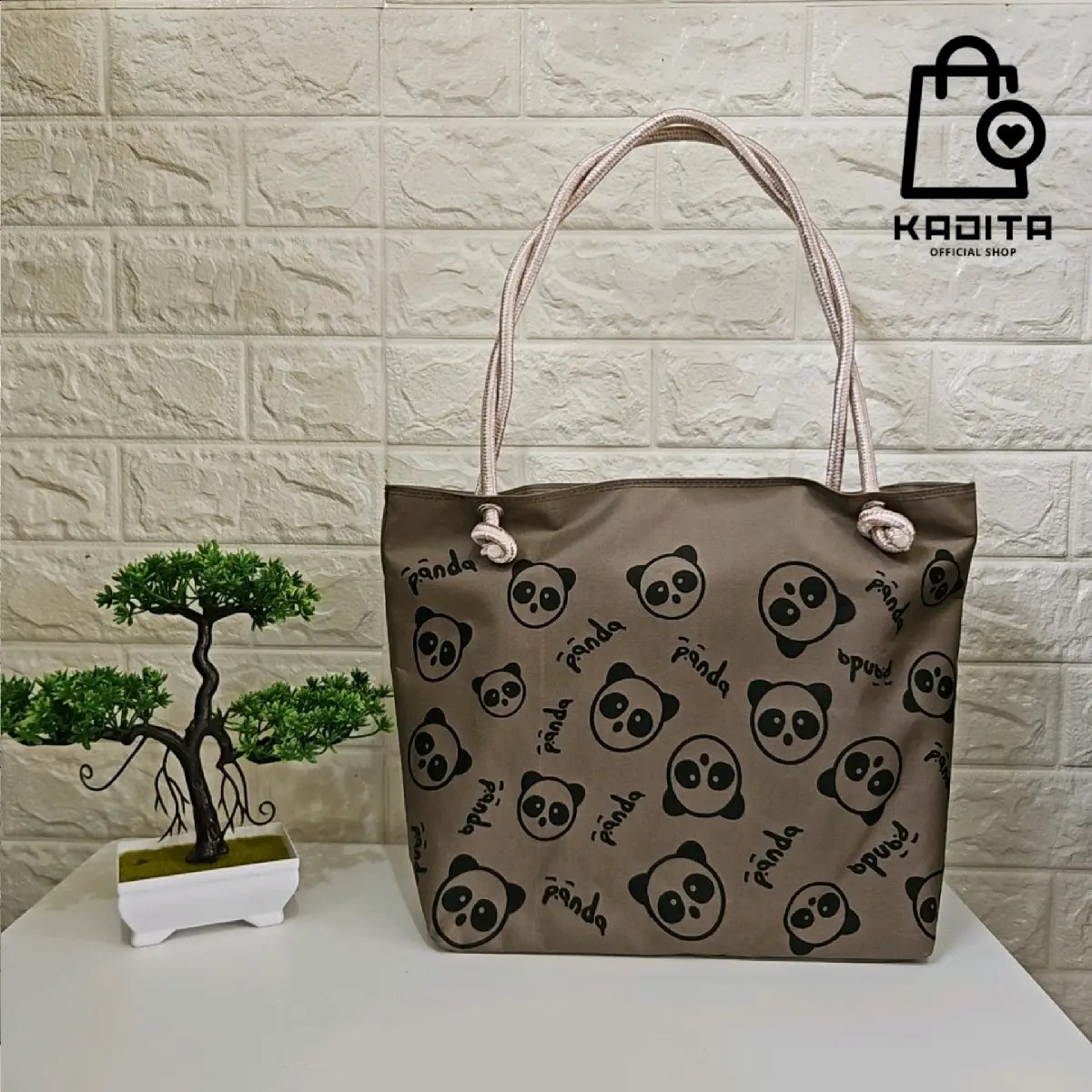Kadita - Tote Bag Wanita Motif Karakter Panda Tali Sumbu Terbaru