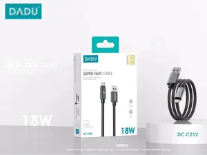 DADU Kabel USB-Micro DC-C252 Alumunium Alloy & Kain Tenun Nylon Super Cepat 18W dengan Sistem Pendinginan Turbo