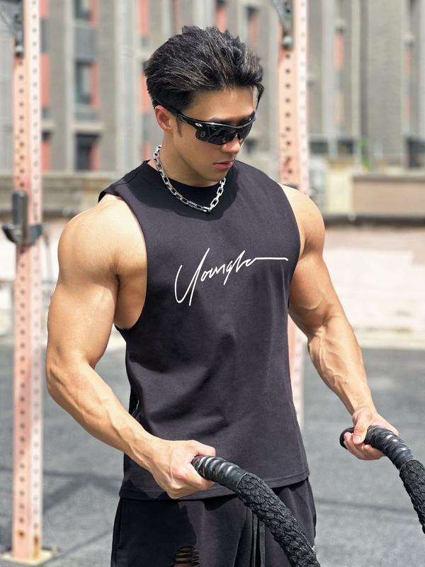 Tanktop Singlet Pria Cowok Olahraga Katun BX38 2