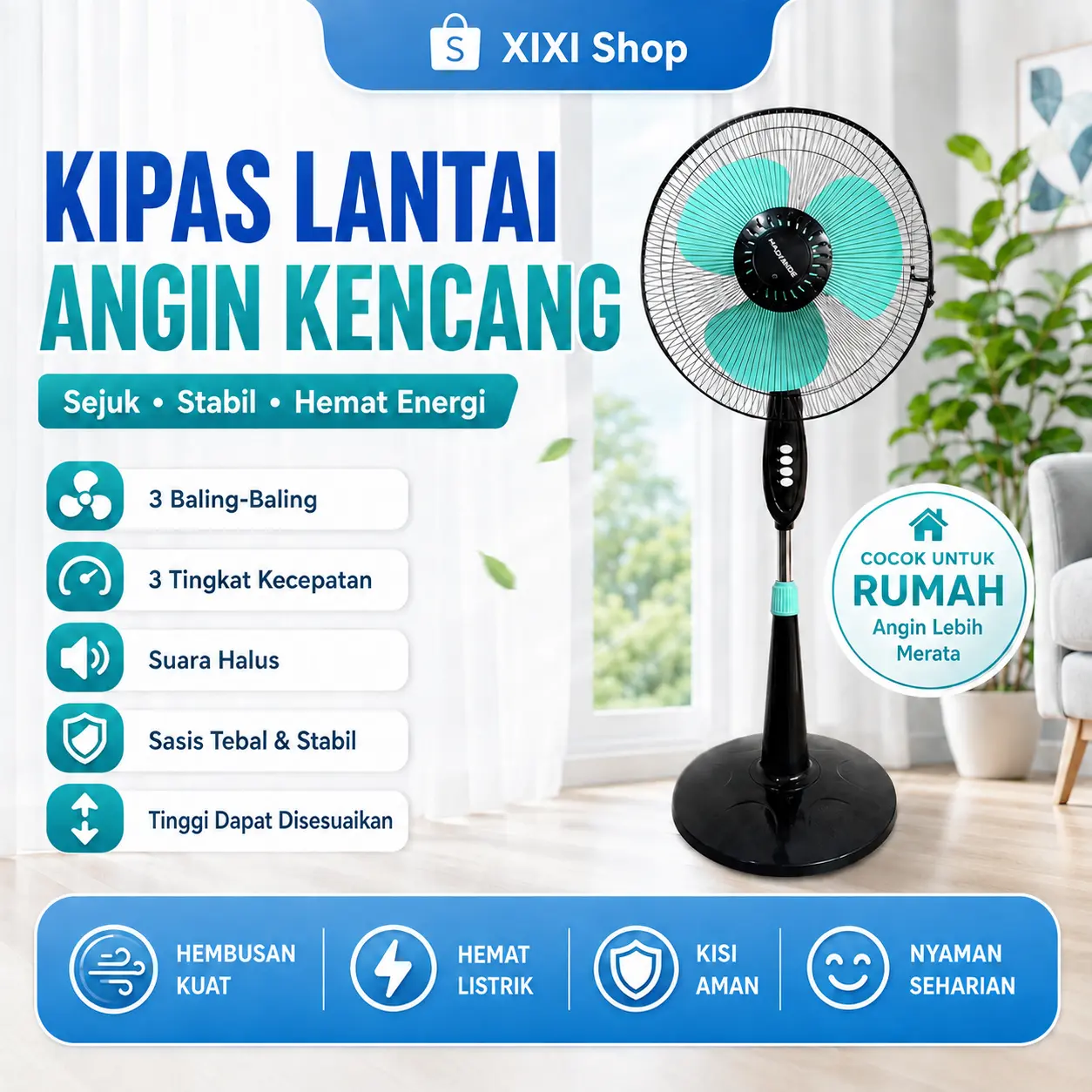 [COD]  kipas 3-in-1 Kipas Angin Berdiri Advance 5 daun 16 inchkipas angin ac kipas lantai Mesin Dengan kendali jarak jauh