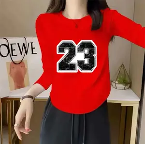 Delano Clothing- Kaos Oval Lengan Panjang / Motif Digital Printing/ Bahan Spandek / Baju Santai  Wanita/  Atasan Cewek/  Oblong Lengan Pendek