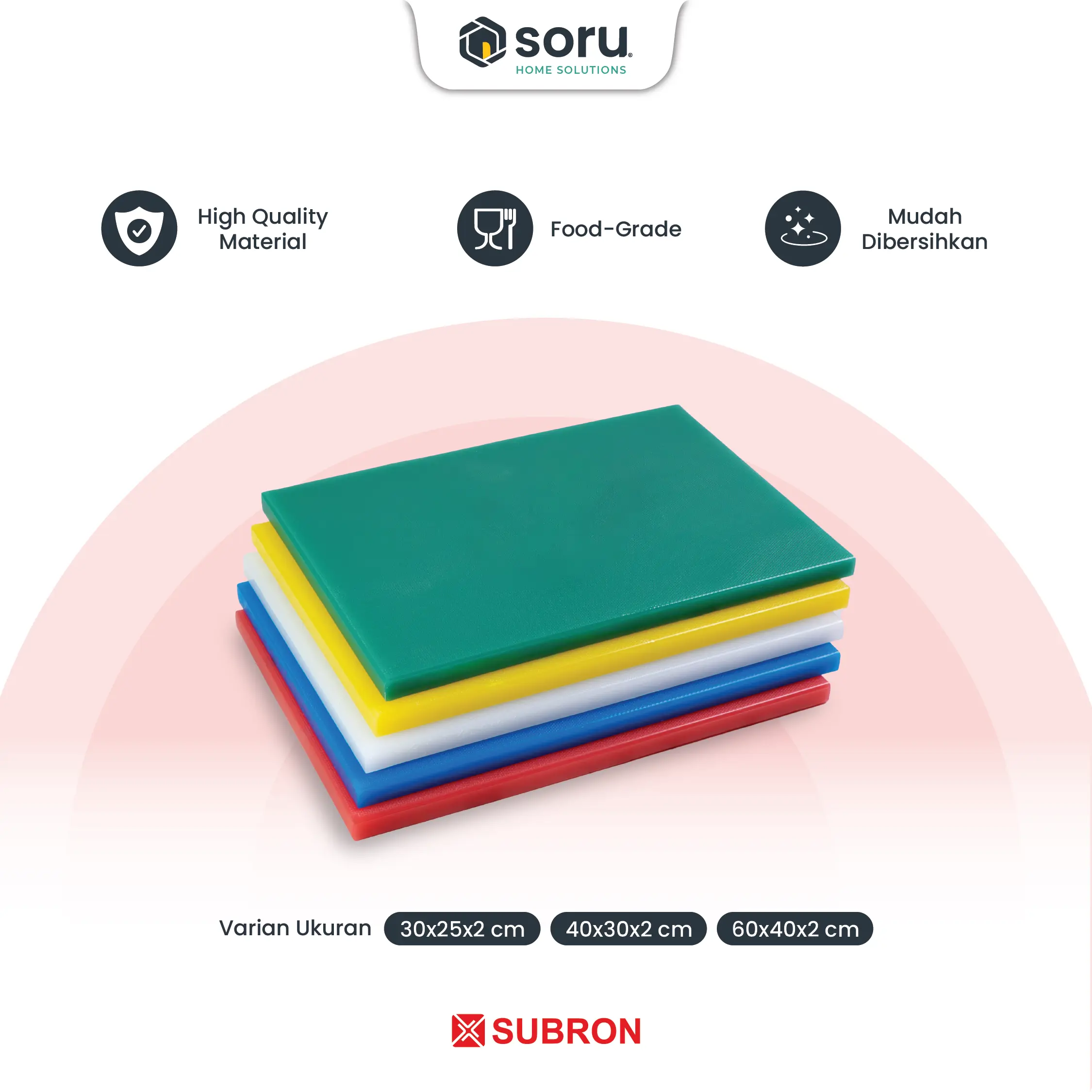 Subron Talenan plastik 35 x 25 cm Tebal 2 cm Merah