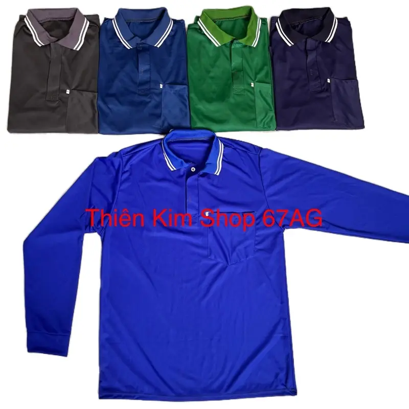 3C/99K ÁO THUN NAM DÀI TAY CÓ CỔ + TÚI . ÁO LAO ĐỘNG – Chất Liệu Vải Thun Co Giãn Nhẹ Polo