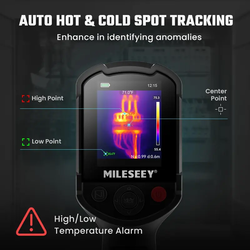 MILESEEY TR10 Professional Thermal Imager | 192x192 High-Res IR Sensor | 25Hz Real-Time Imaging (-20°C~550°C) | 8hr Continuous Operation | Portable Handheld Design | Building/Industrial Diagnostics Tool 4