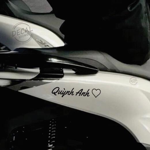  Tem tên chữ dán xe  nhắn tên cho shop khi đặt hàng  