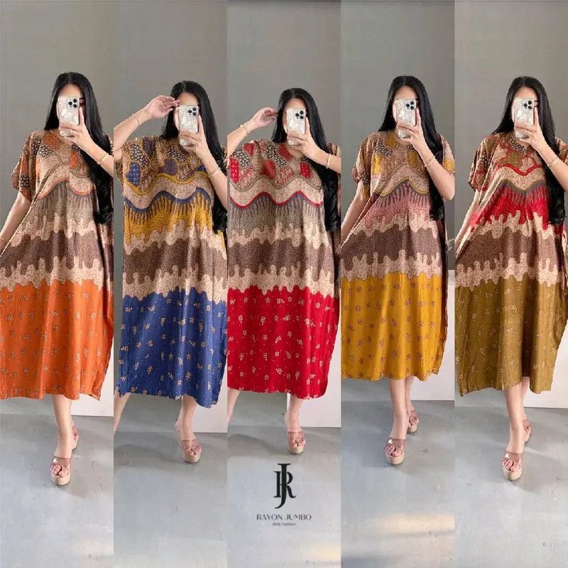 JAVARIES - Daster Wanita Lowo Dara - Rayon Premium Nyaman, Anggun, dan Busui Friendly | Daster Batik Motif Etnik Cantik 0