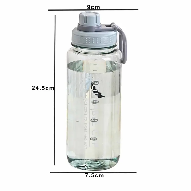 BOTOL MINUM 1000ML Bottles Water Portable Cup Viral - BZ 223 Hitam Kitchenware Warna Biru Pink dan Lainnya 4