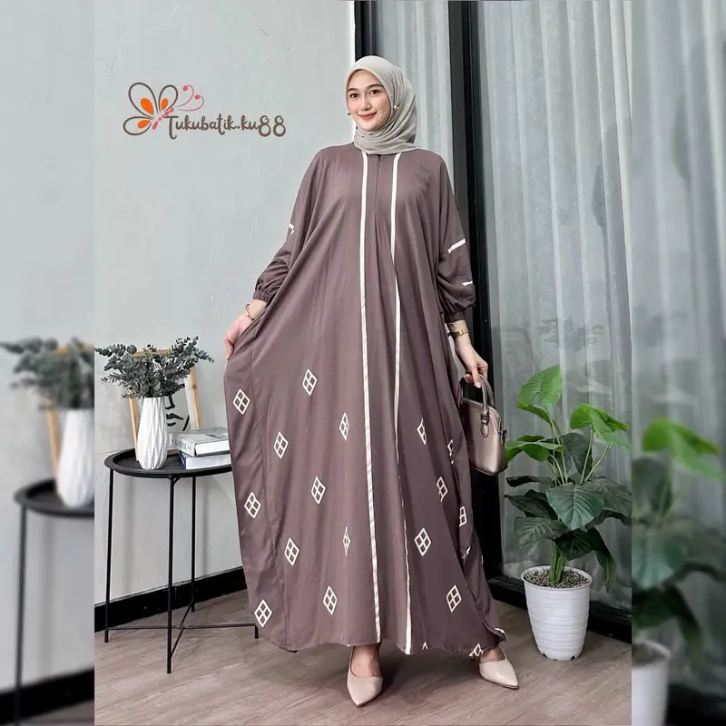 KAFTAN ZAHRA RAYON TEBAL JUMBO LD 180 BUSUI KEKINIAN 3