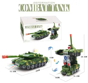Deformation Combat Tank War Military 2 In 1 Mainan Anak Laki Laki Robot Mobil Militer Transformer