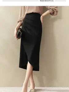 SANQUES Midi Fey Skrit Basic Plain Model Korea Wanita Stretch