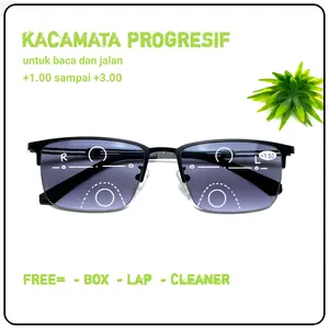 Kacamata progresif baca dan jalan antiradiasi blueray dan uv bisa untuk pria dan wanita ukuran +1.00 sampai +3.00 lensa warna gradien