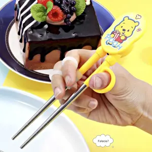 F77 Sumpit Sendok Anak Stainless Doraemon Peralatan Makan Anak