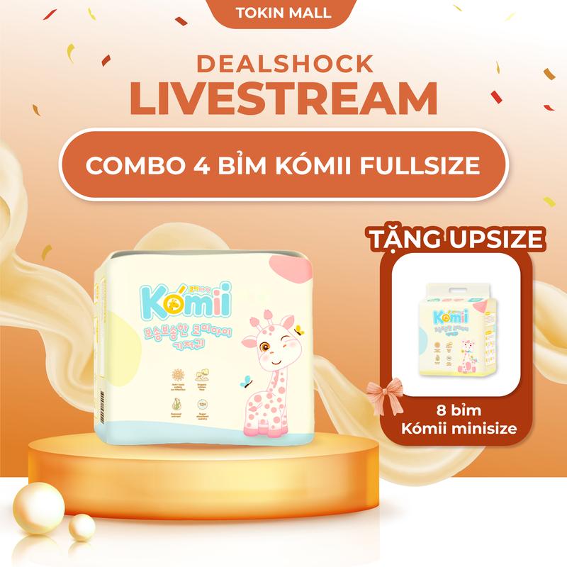[MUA 4 TẶNG 8 UPSIZE] COMBO 4 Bịch Tã/Bỉm Komii Fullsize cao cấp Hàn Quốc - TẶNG 8 BỊCH KOMII MINISIZE UPSIZE
