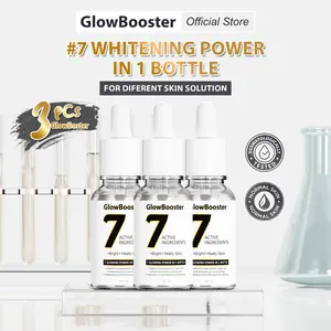 LIVE [BUNDLING 3 PCS]  Serum Pencerah Wajah BPOM - Serum Glowing - Serum GloowBooster 7 Active Ingredienst | Serum Pencerah 7 Kandungan Aktif | Original 100% | Serum Pemutih Wajah 15ml